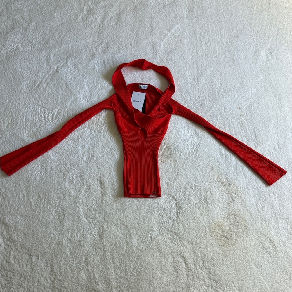 The Attico Scarlet Cowl Neck Sweater